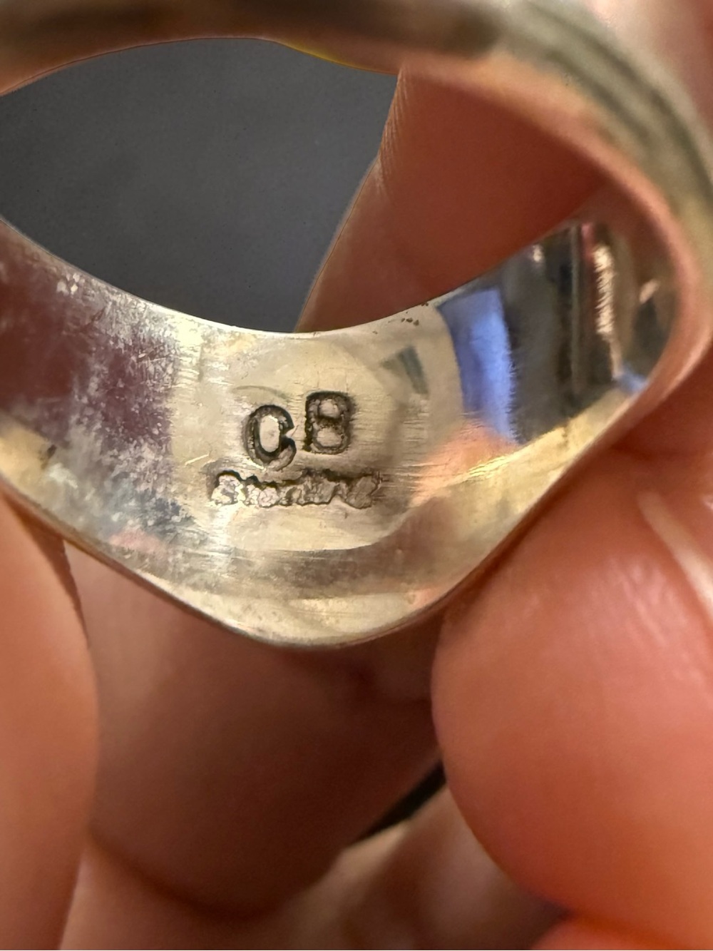 Turquoise Inlay Silver Ring - Blue Mosaic Design - Picture 5 of 5